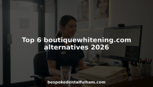 Dental professional working at clinic reception